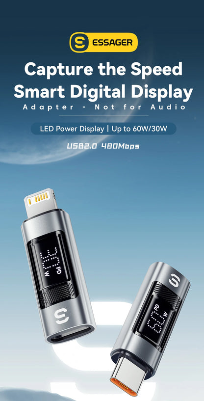 Universal Type-C to Lightning OTG Adapter 60W Fast Charging Converter