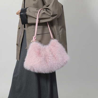 Luxury Plush Winter Bucket Bag