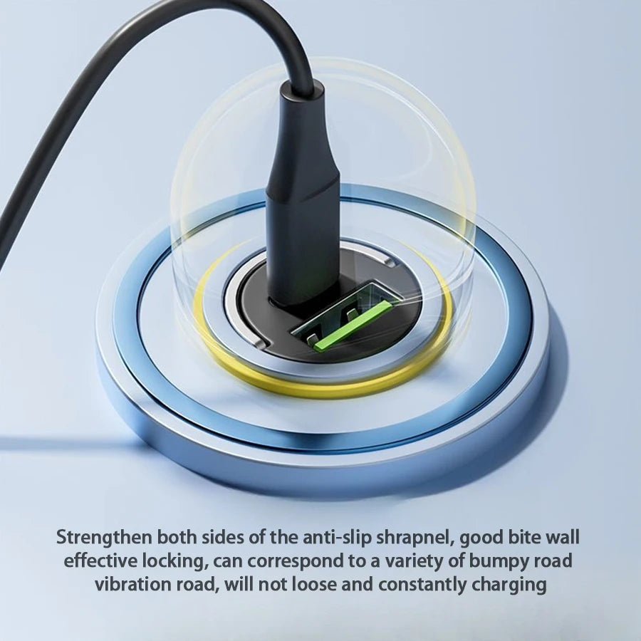 Hidden Mini Fast Car Charger - Dual USB & Type-C Adapter for All Phones