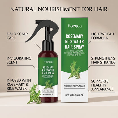 Rosemary Rice Water Hair Growth Spray - Leave-In Conditioner for Damaged Hair