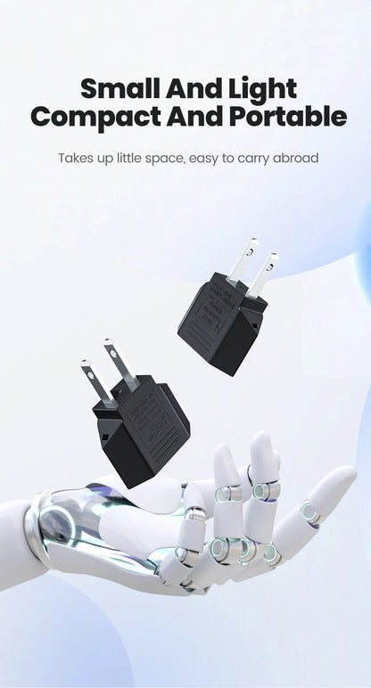 US to EU Travel Plug Adapter - Compact & Safe Universal Power Converter