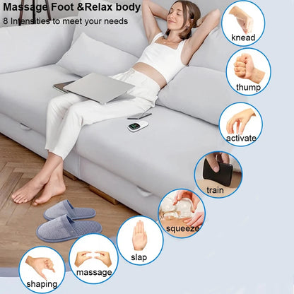 EMS Foot Massager Slippers with Remote - Electric Pulse Therapy Shoes