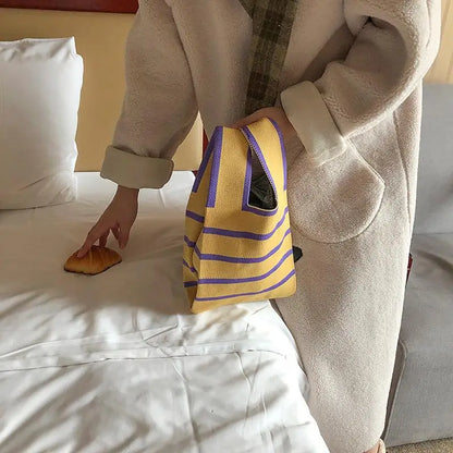 Luxury Knitted Stripe Tote