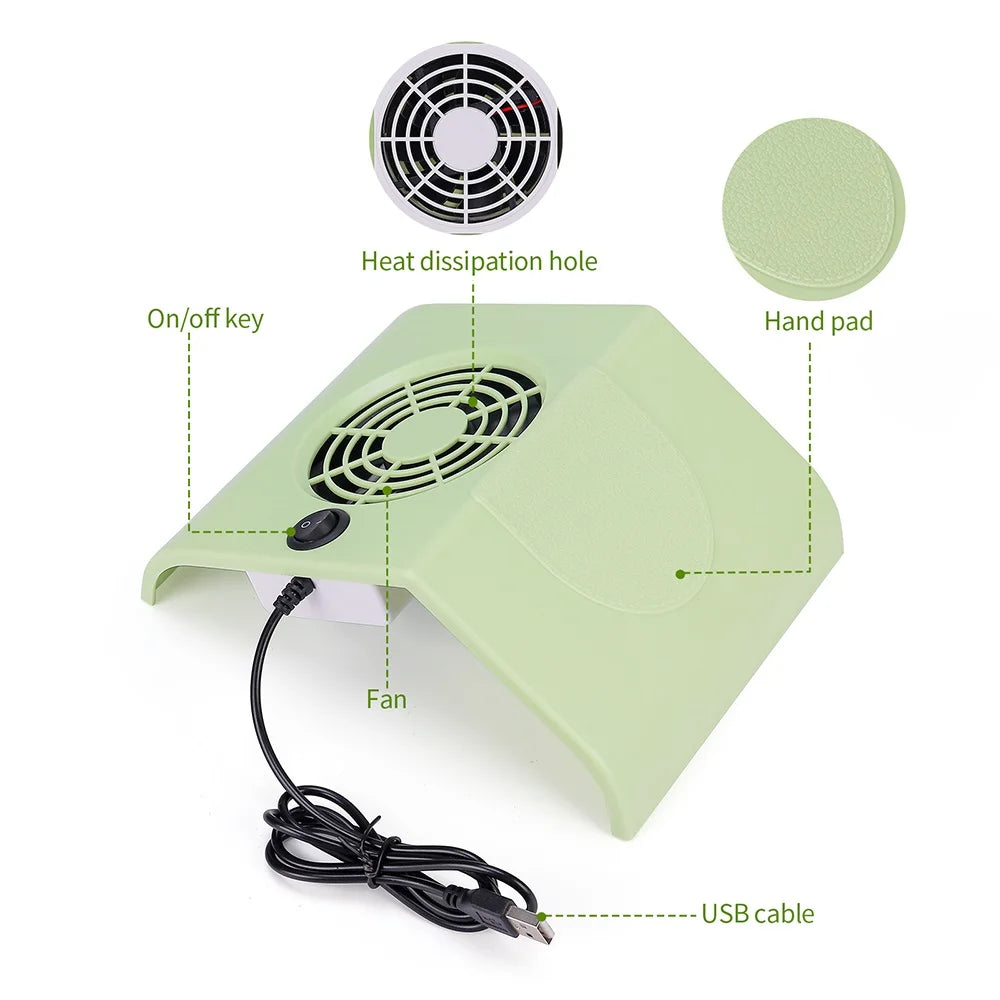 Portable USB Nail Dust Collector 24W Manicure Vacuum Extractor