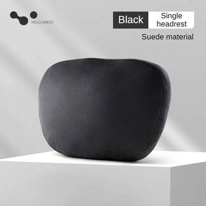 Memory Foam Car Neck Pillow - Suede Headrest Support Cushion