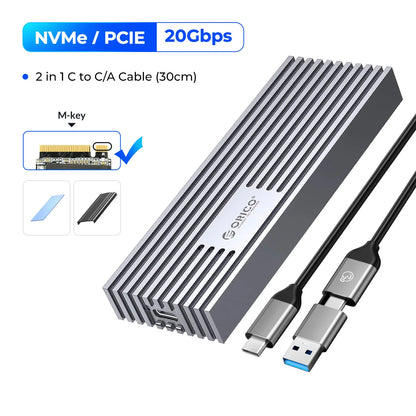 ORICO NVMe M.2 SSD Enclosure 40Gbps USB4 External Case for PCIe SSD