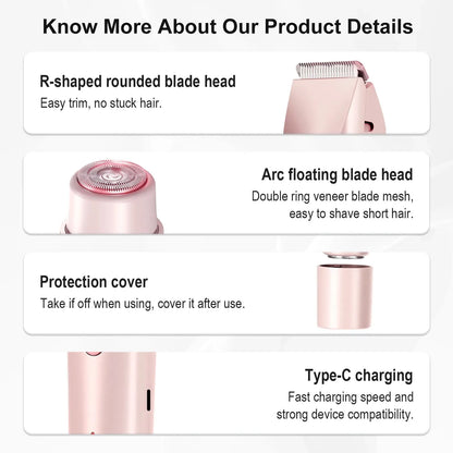 2-in-1 Waterproof Electric Women's Bikini Trimmer & Facial Hair Shaver