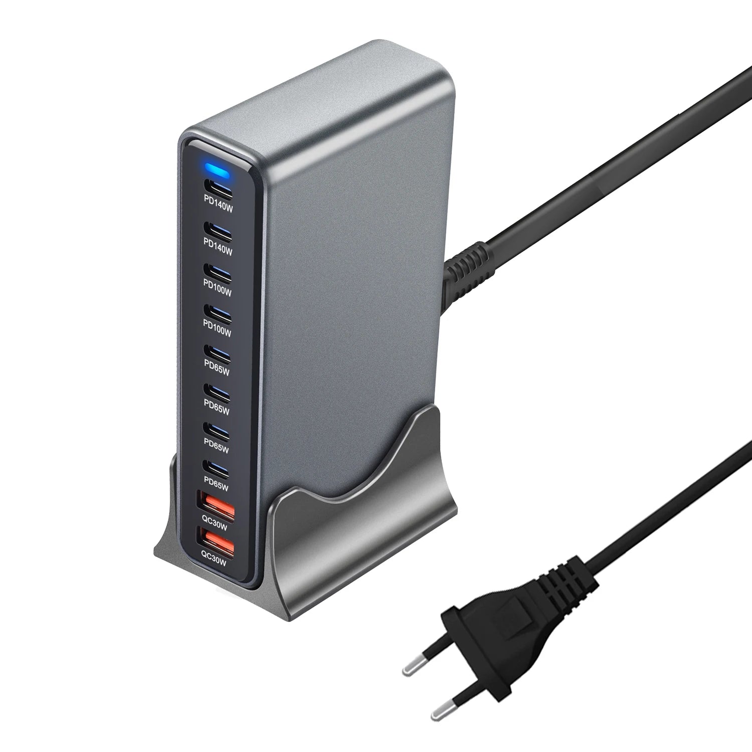 800W 10-Port GaN Fast Charging Station for iPhone, Samsung, and MacBook - 9