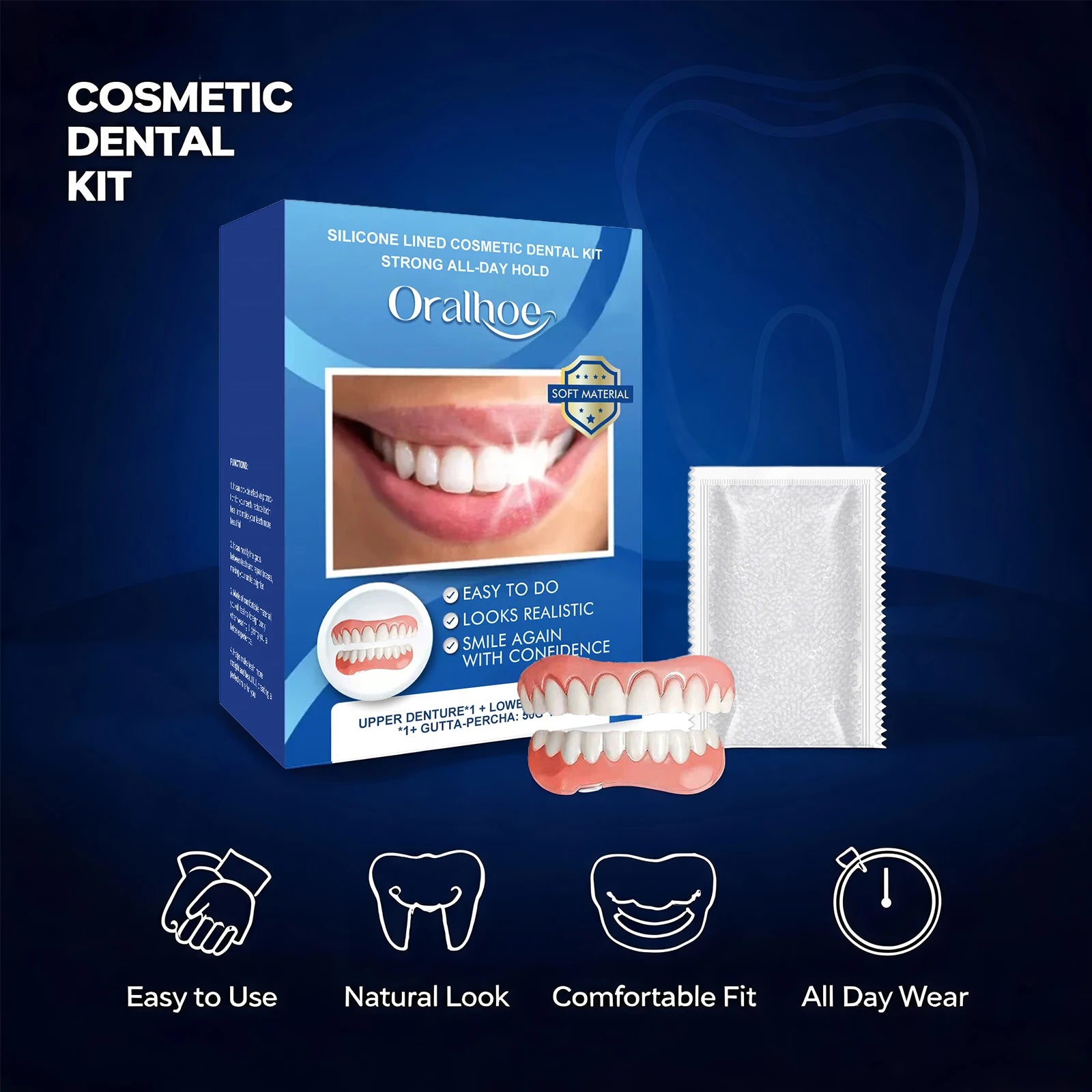 Cosmetic Dental Kit - Instant Realistic Upper and Lower Veneers for a Confident Smile - 2