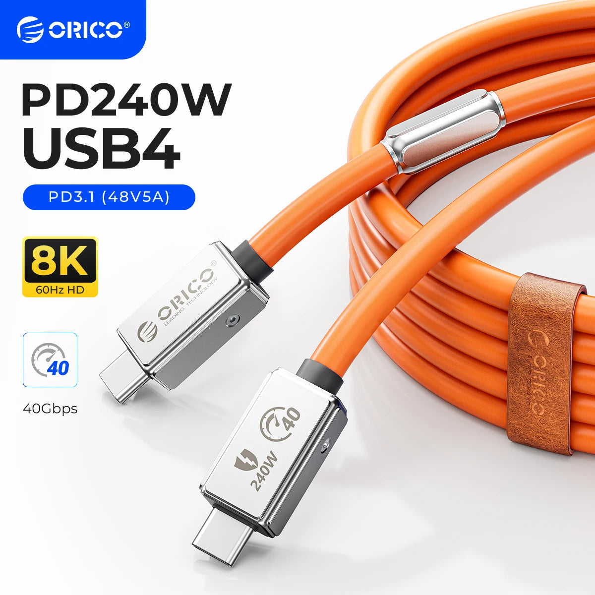 240W USB4 Cable - 40Gbps Data Transfer & 8K Video for Laptop & MacBook - 9