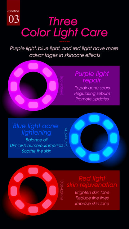 3-in-1 LED Photon Eye & Facial Massager Wand for Anti-Aging and Skin Lifting
