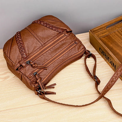 Luxury Vintage Leather Bucket Bag