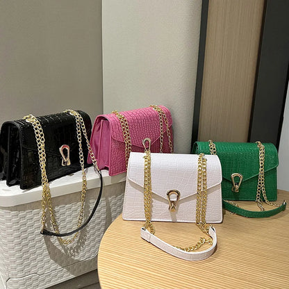 Luxury Croco Chain Shoulder Bag