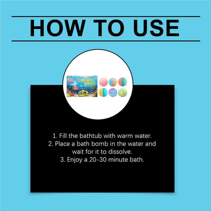 Kids Fun Fizzy Bath Bomb Set - Gentle Moisturizing Bubble Bath for Boys and Girls