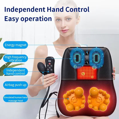 Electric Neck & Back Massage Pillow with Heat & Deep Tissue Kneading