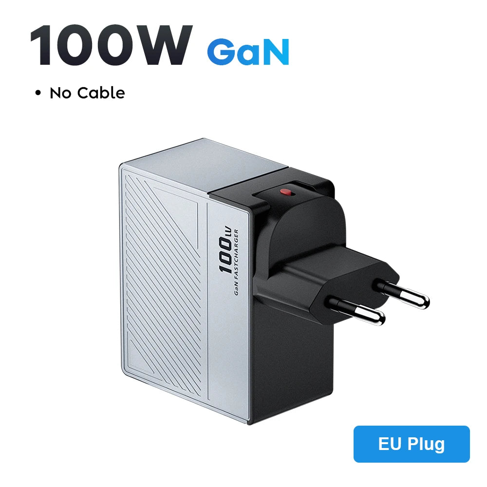 100W GaN USB-C Fast Charger - Multi-Port PD Quick Charging Adapter - 28