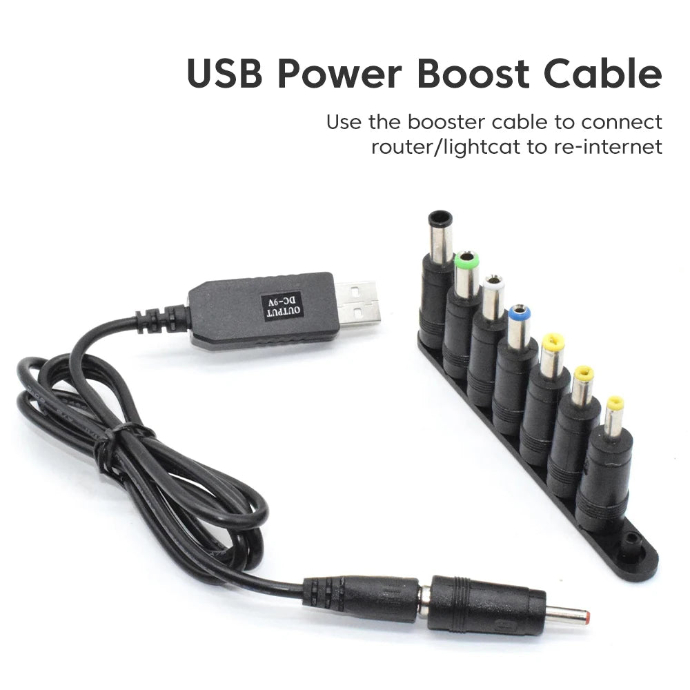 USB to 12V DC Power Boost Cable for WiFi Routers, Modems & Fans - 4