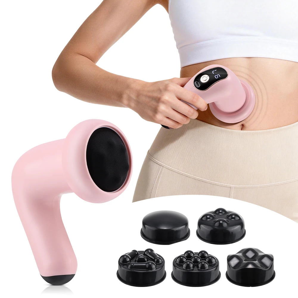 Portable Cordless Electric Body Massager with 5 Interchangeable Massage Heads