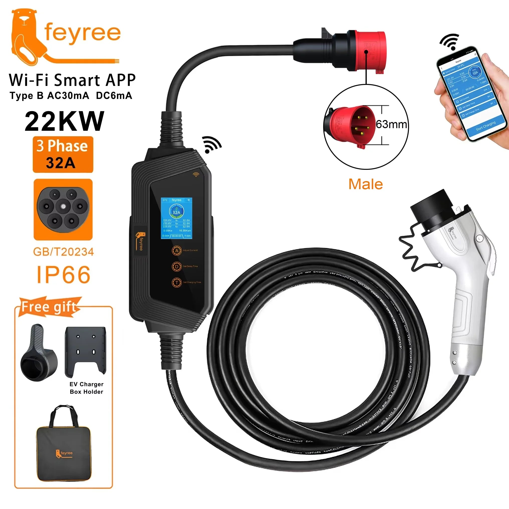 Portable Smart EV Charger - Fast Charging GBT Station with App Control - 41