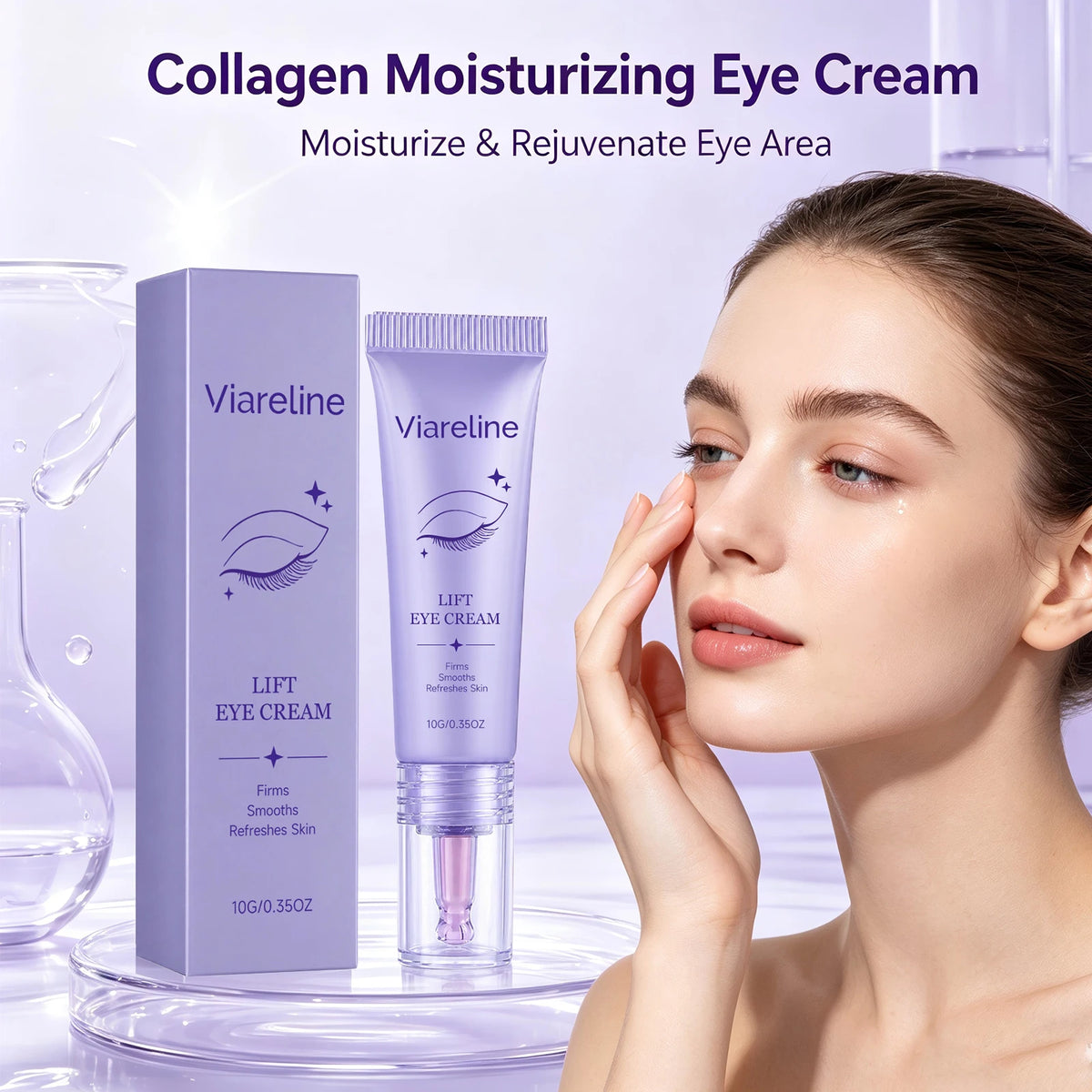 Firming Collagen Eye Cream for Dark Circles & Fine Lines - Anti-Aging Hydrating Care