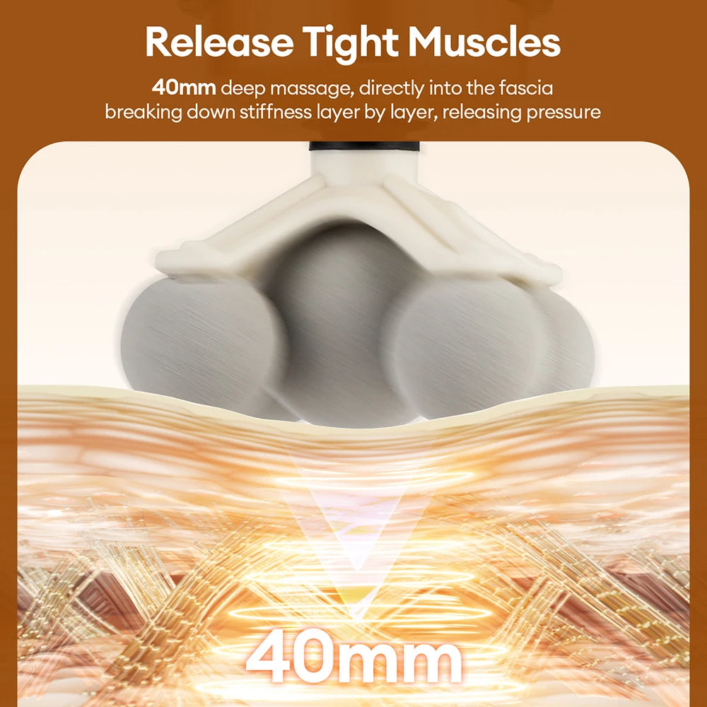 11-in-1 Deep Tissue Massage Gun with 99 Speeds & LED Touch Screen