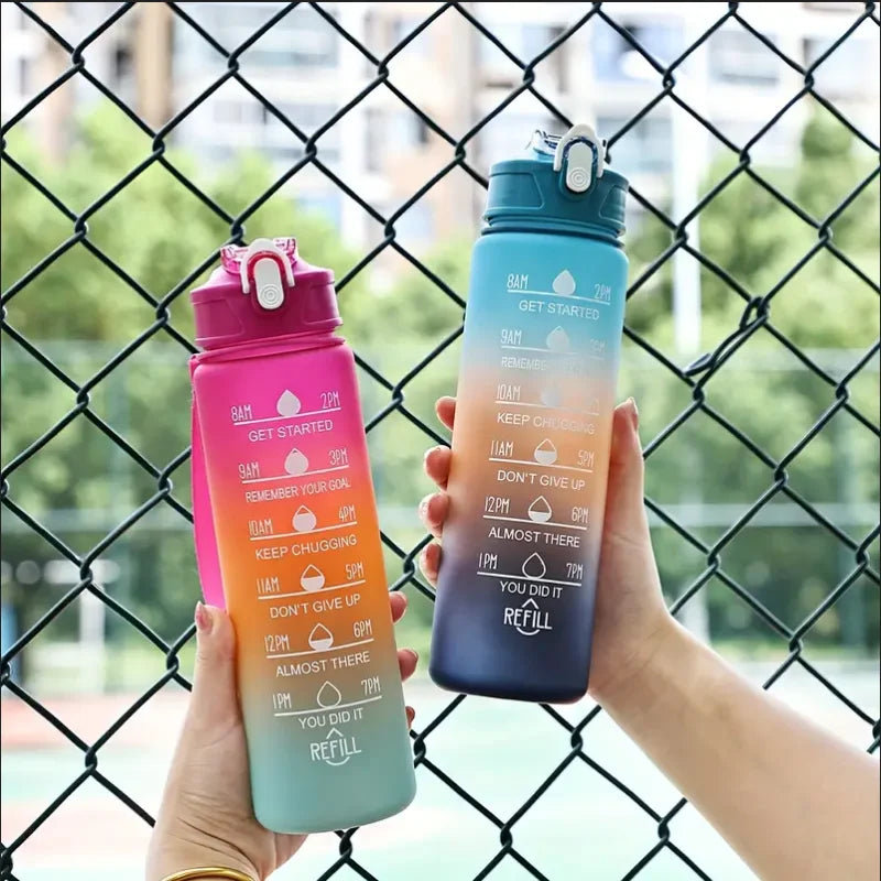 Motivational 750ml Sports Water Bottle with Time Marker & Leak-Proof Straw - 8