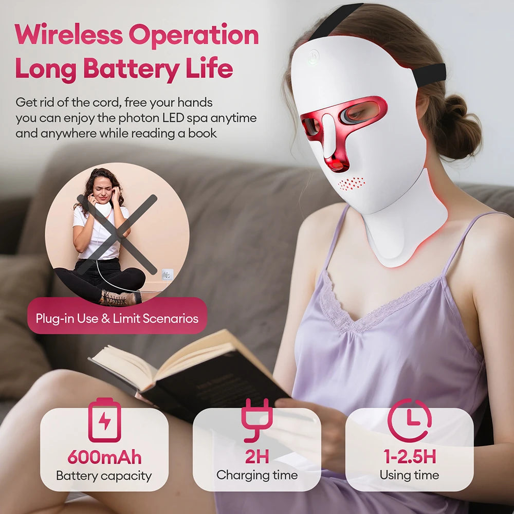 7 Color LED Face & Neck Mask - Anti-Aging Light Therapy