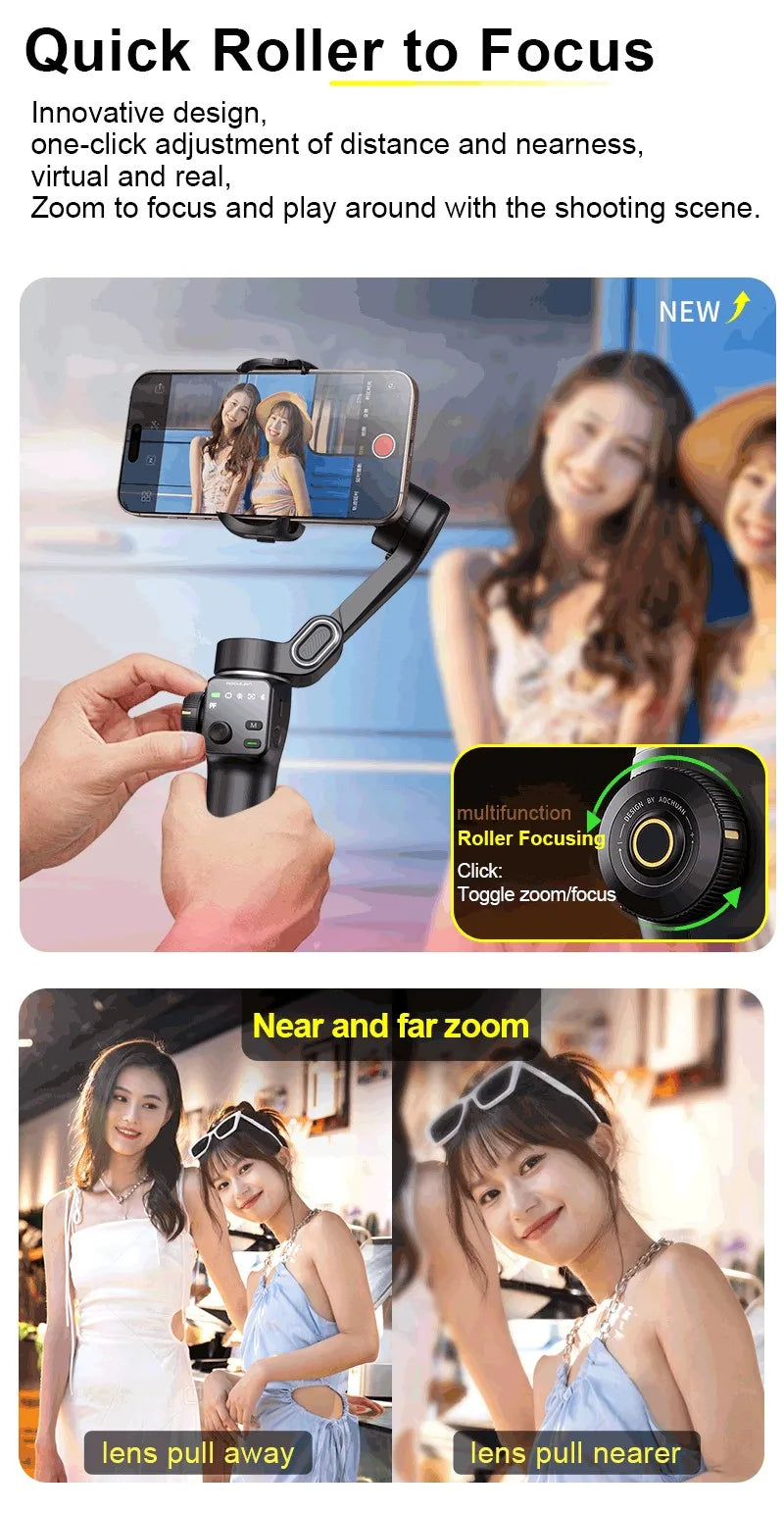 3-Axis Phone Gimbal Stabilizer with Tripod, Extension Rod & Face Tracking - 15
