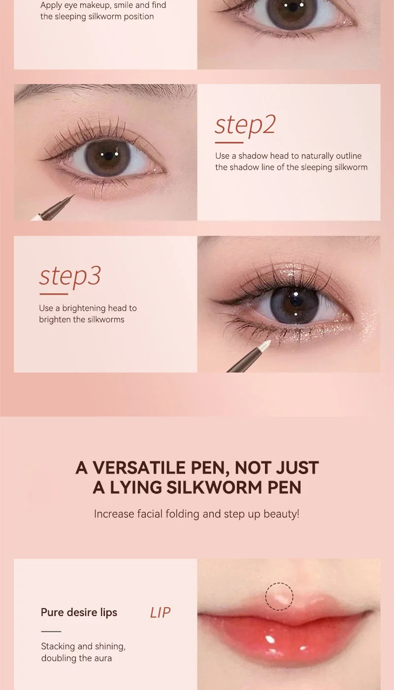 Double-Headed Waterproof Eyeliner & Silkworm Highlighter Pen