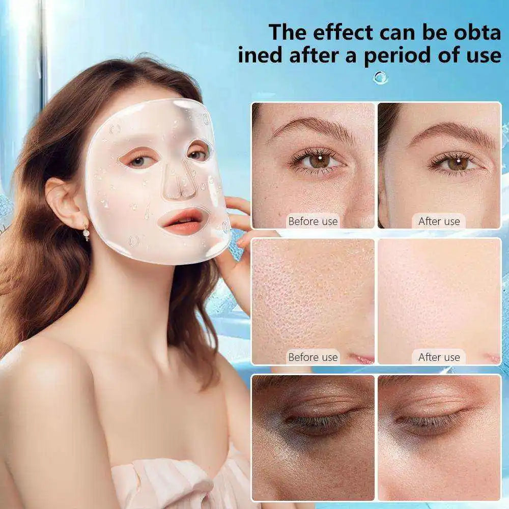 LED Red Light Therapy Face Mask with Cooling Gel Pack for Skin Rejuvenation