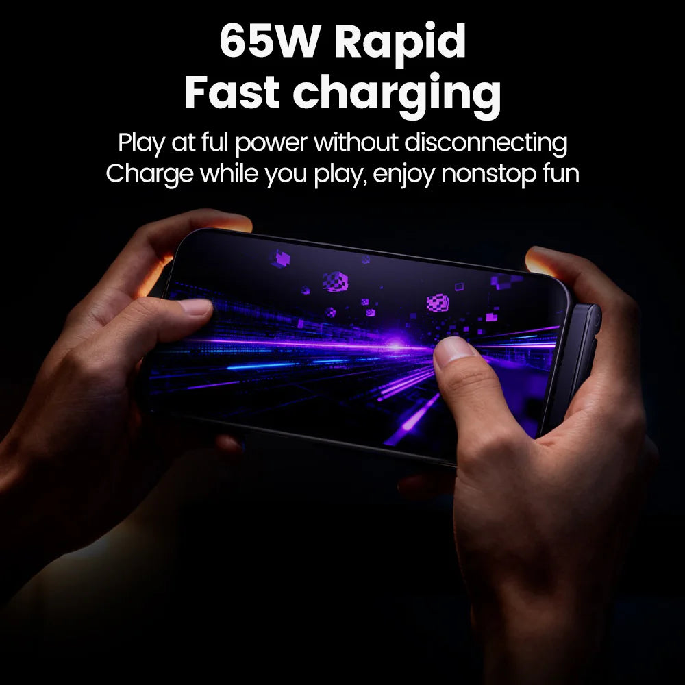 65W 2-in-1 Fast Charging Data Cable & Foldable Phone Desk Holder Stand - 3