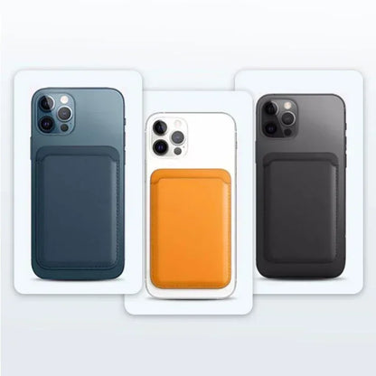 Magnetic Leather Wallet Case for iPhone & Samsung - Slim Card Holder Cover