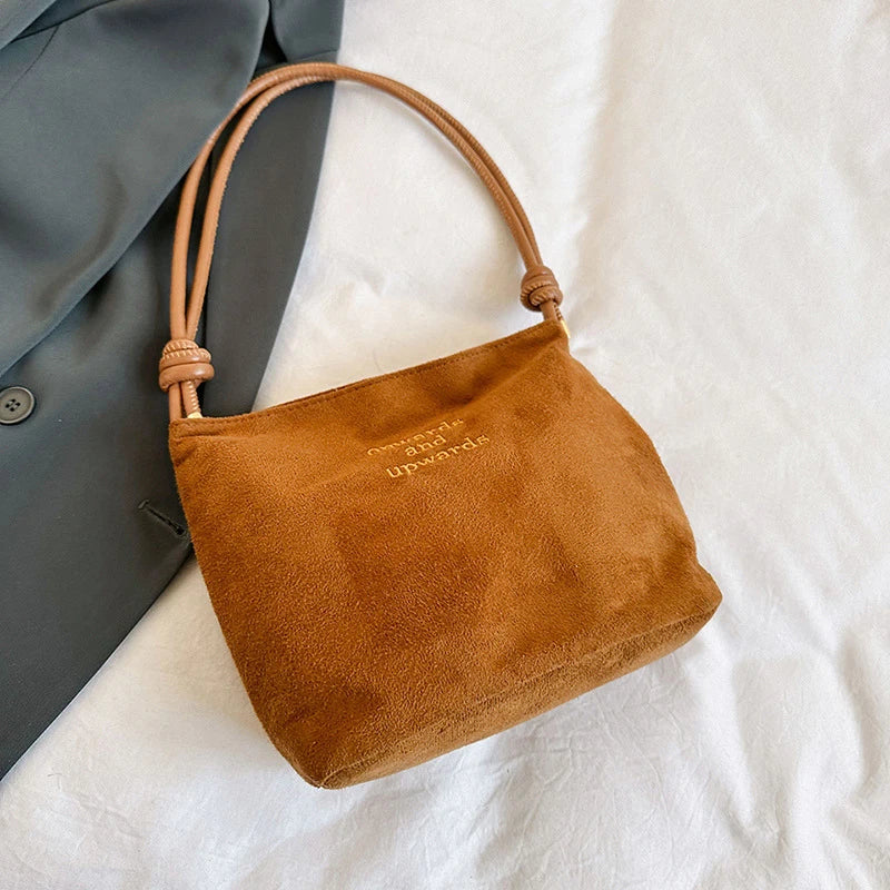 Luxury Retro Suede Shoulder Bag