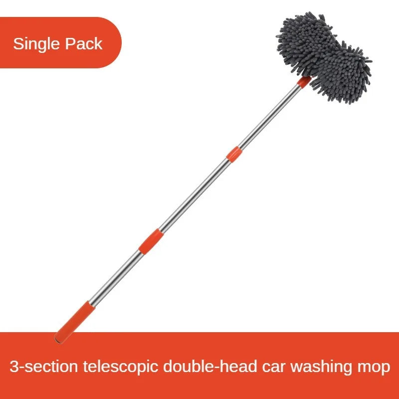360° Rotating Double Head Car Wash Mop with Telescopic Handle
