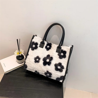 Luxury Fluffy Animal Print Tote