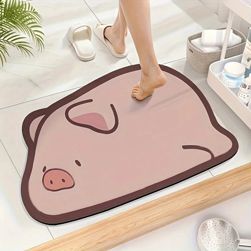 Cute Animal Diatomaceous Earth Bath Mat - Quick Dry & Non-Slip - 21