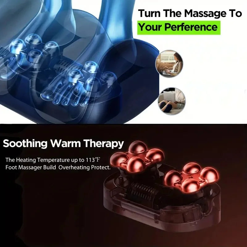 Electric Shiatsu Foot Massager with Heat - Deep Tissue Leg & Calf Relaxer - 3
