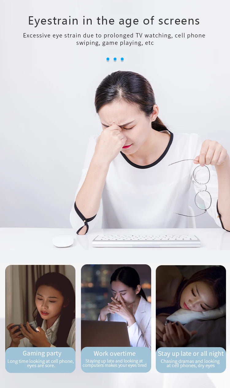 Smart Air Pressure Eye Massager with Heat & Vibration for Stress Relief