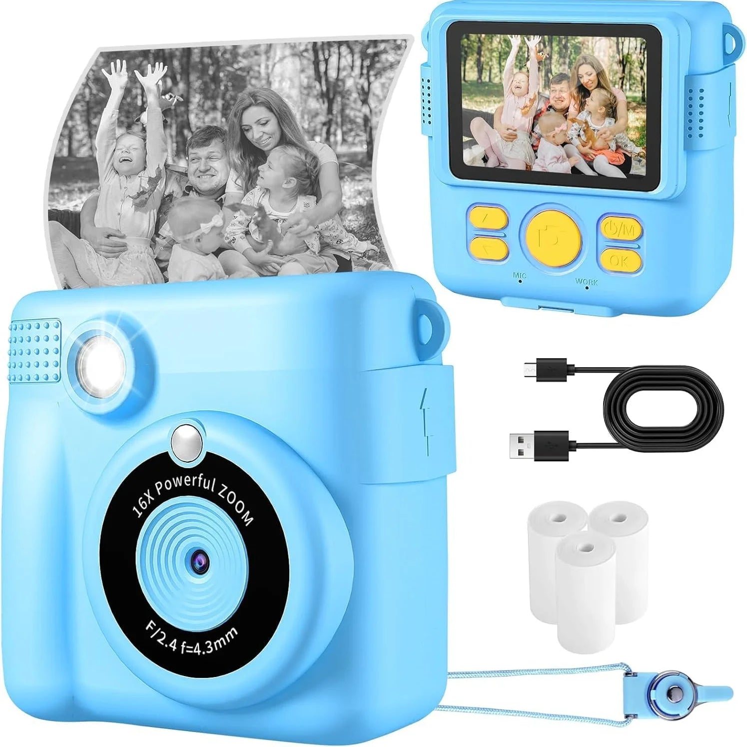Instant Print Kids Camera with Digital Video Recording & Photo Printing - 1