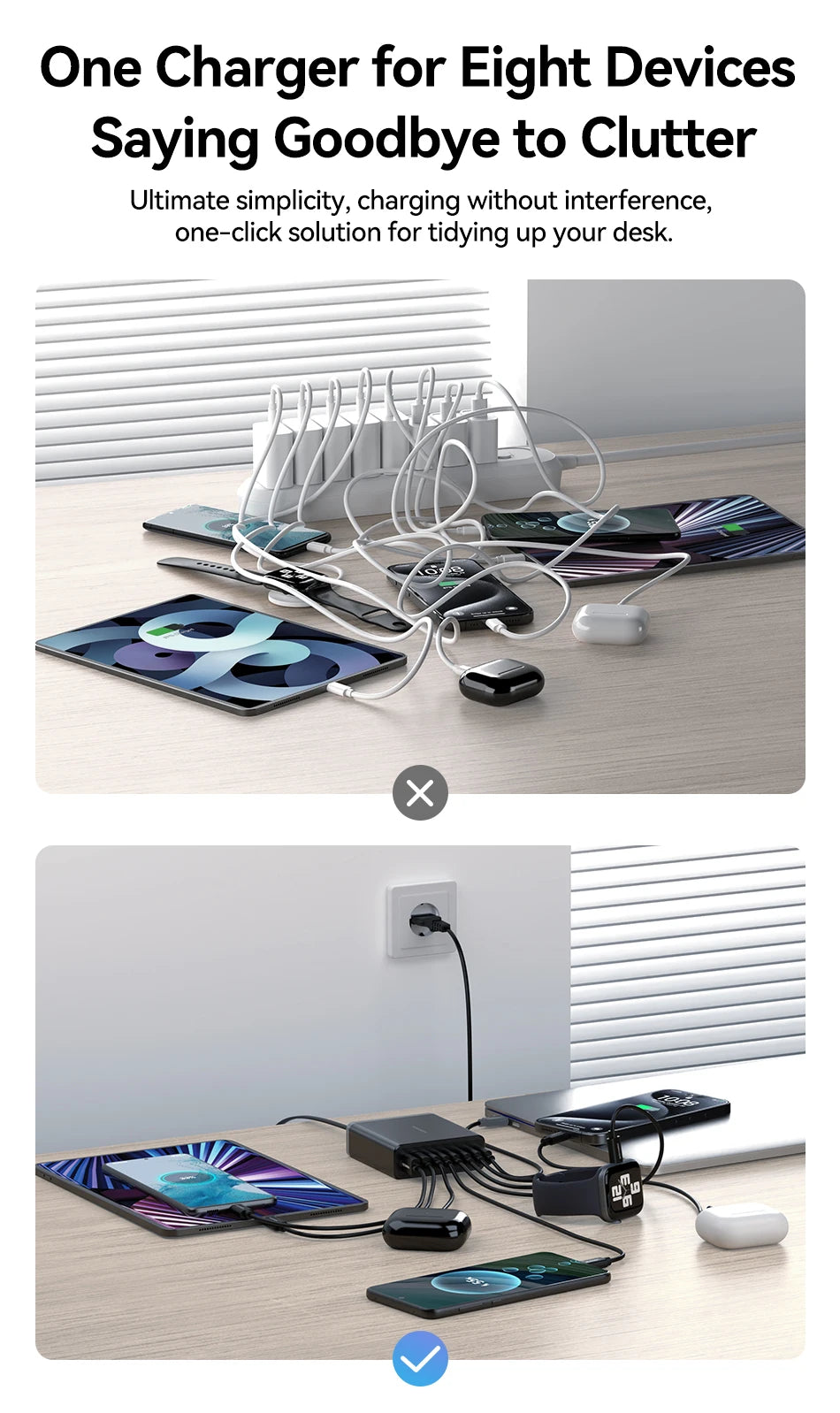 200W 8-Port USB-C Desktop Fast Charging Station for Laptops & Phones - 13