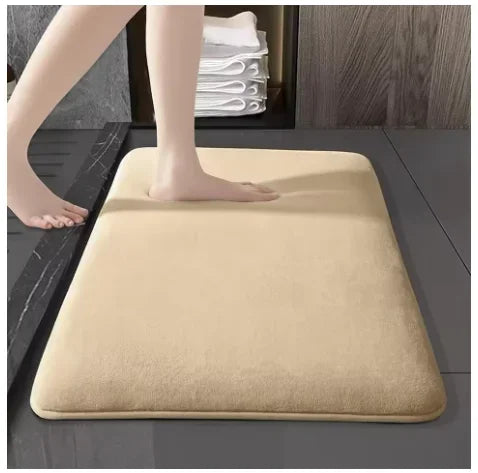 Ultra Soft Non-Slip Coral Velvet Bath Mat - Quick Dry Bathroom Rug