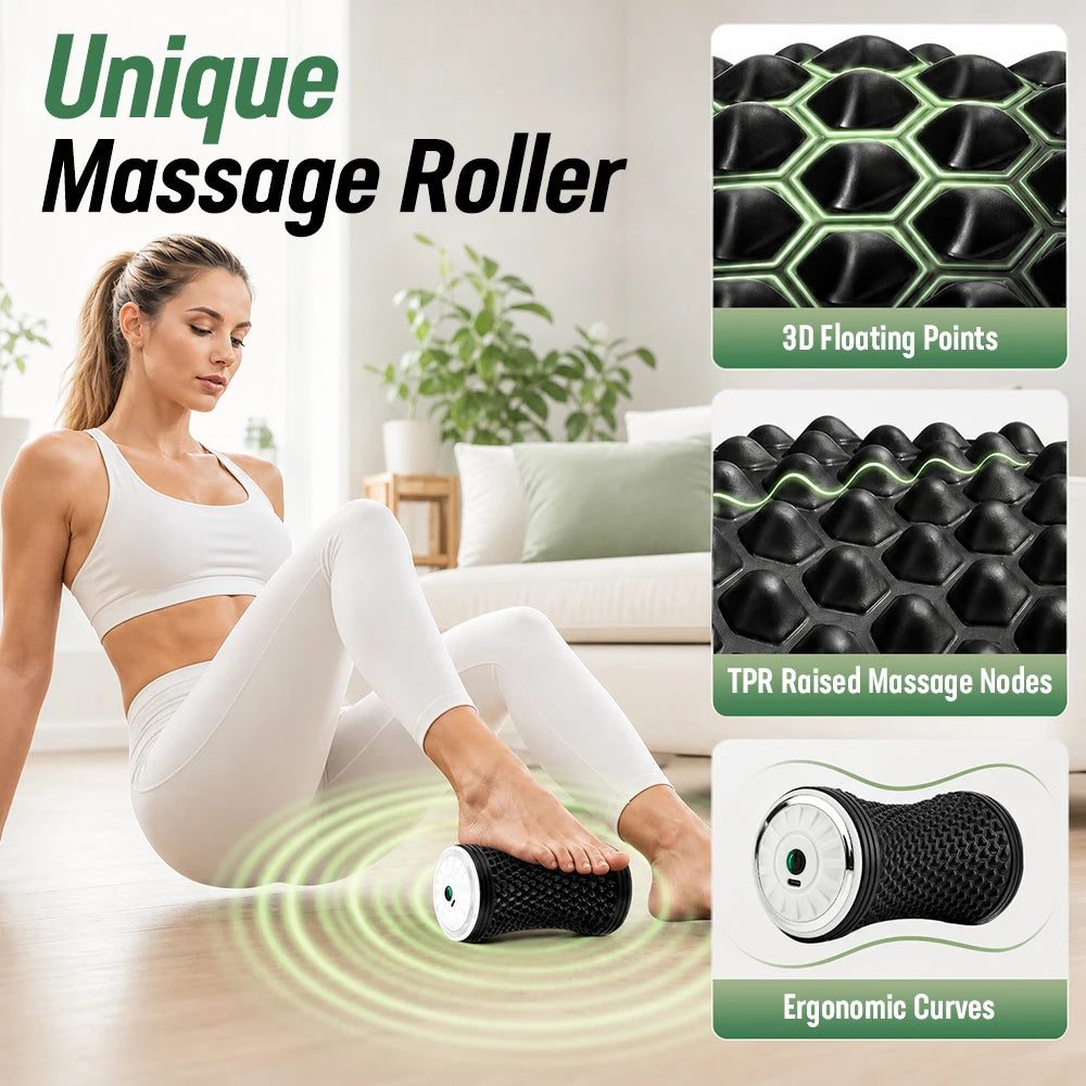 Electric Vibrating Foam Roller for Deep Tissue Muscle Recovery & Pain Relief