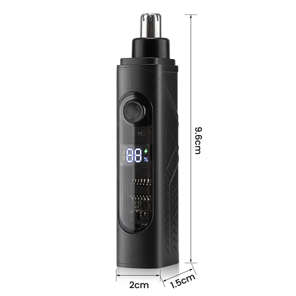 Professional Electric Nose & Ear Hair Trimmer with LED Battery Display - 6