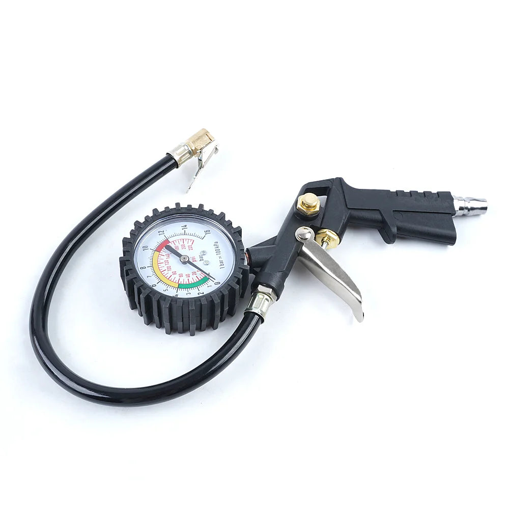 3-in-1 Tire Pressure Gauge Inflator Gun for Air Compressor - 220 PSI