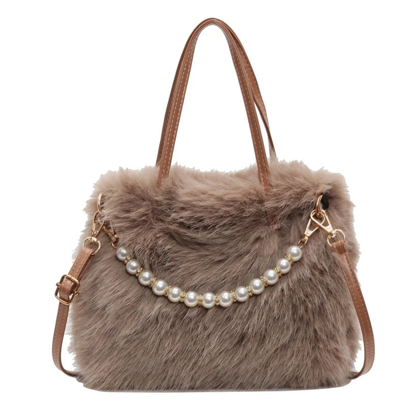 Luxury Plush Pearl Handbag