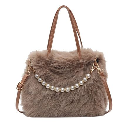 Luxury Plush Pearl Handbag