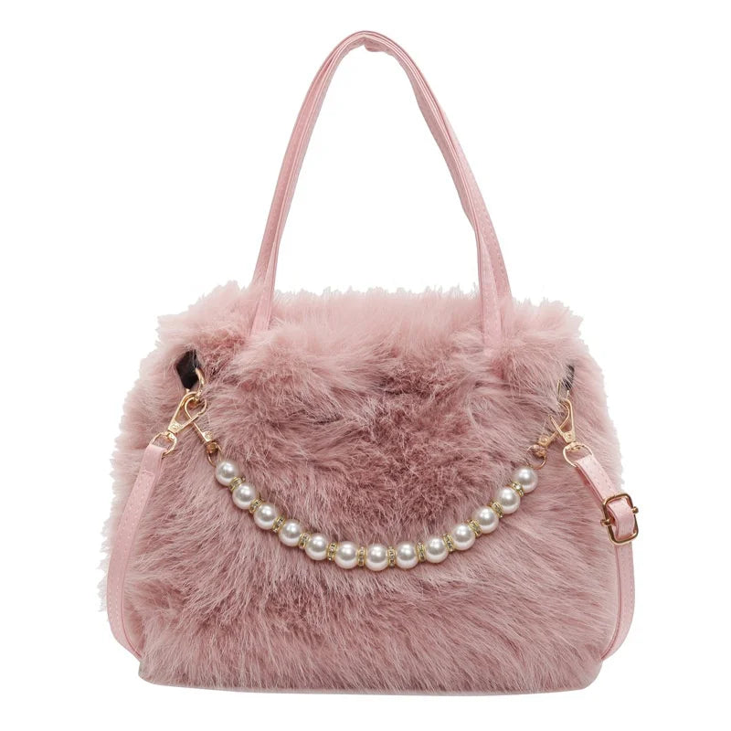 Luxury Plush Pearl Handbag