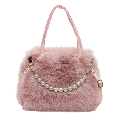 Luxury Plush Pearl Handbag