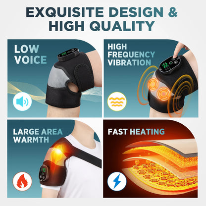 Cordless Heated Knee Massager with Vibration Therapy for Joint Pain Relief