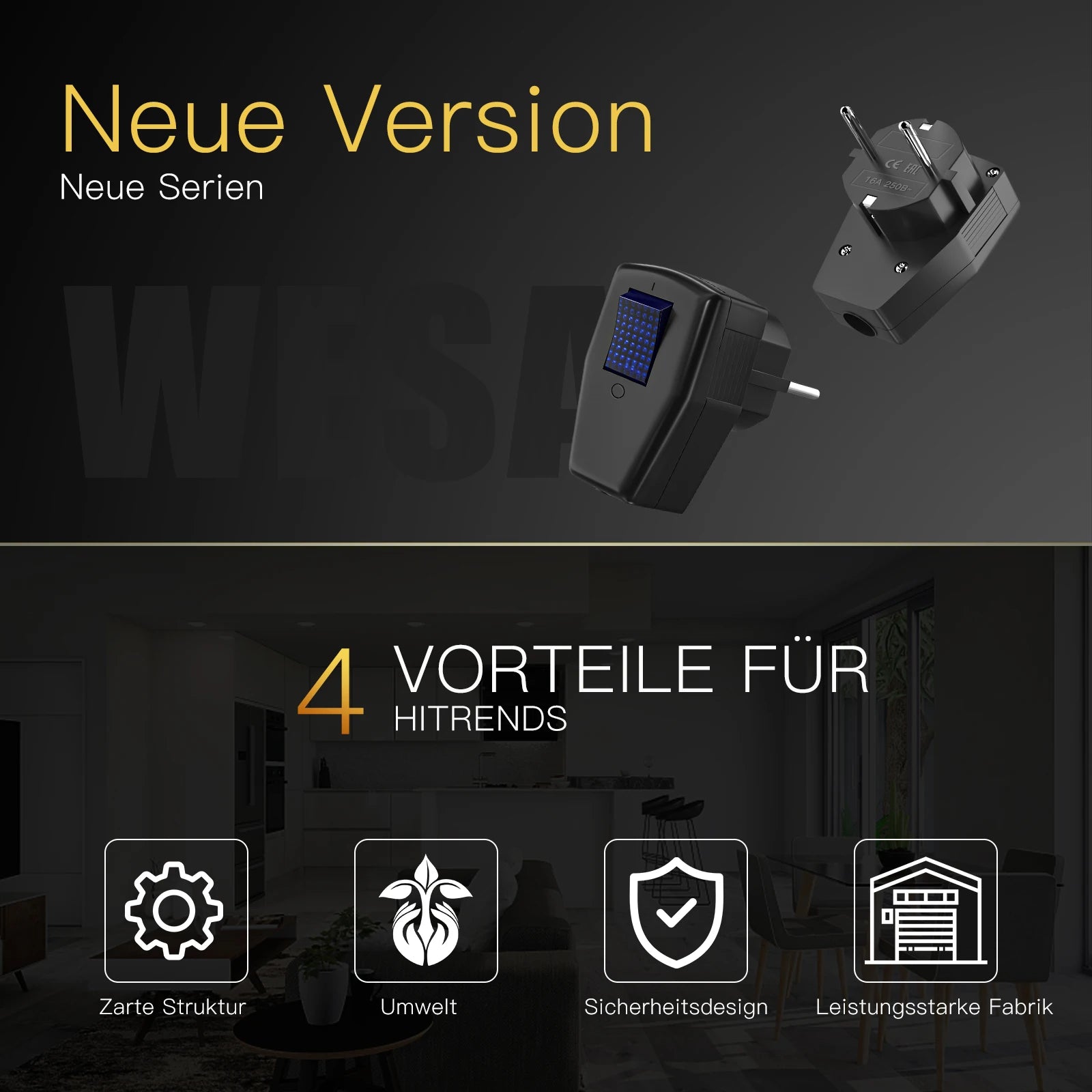 3-Pack EU Schuko Rewirable Power Plug with On/Off Switch - 250V 16A - 2